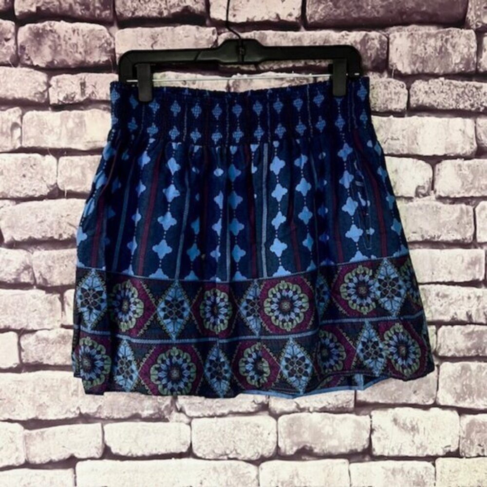 Ecote Blue, Green & Purple Fully Lined Skirt Size Large